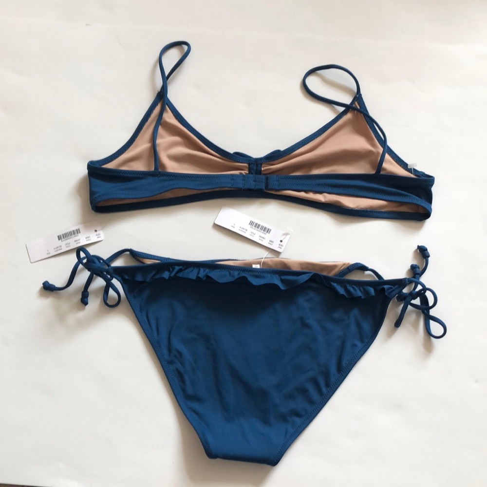 HOST PICK J. Crew L Blue Bikini Set Top & Bottom Adjustable NWT Brand New Great - Picture 2 of 13